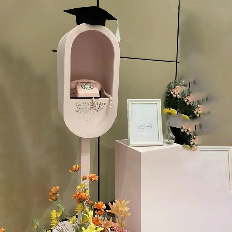 Wedding Party Photo Booth Decoration, Wedding Trend Removable Audio Phone Booth, Metal Phone Booth, Audio Guestbook Holder