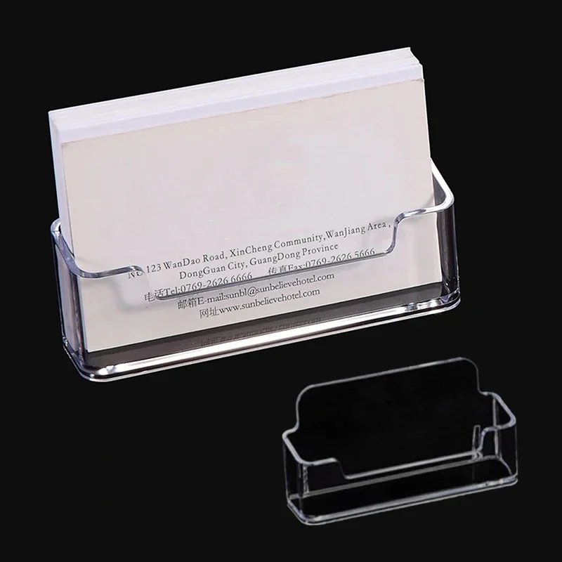 Acrylic Transparent Desktop Business Card Holder Place Card Holder Shelf Box