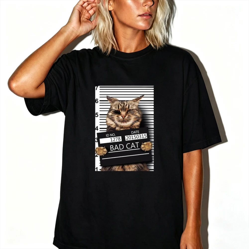 Funny Graphic T‑Shirt Men Women Bad Cat Mugshot Ew People Pug Life Heisenberg Vegetable Print Casual Streetwear Cotton Tee Tops