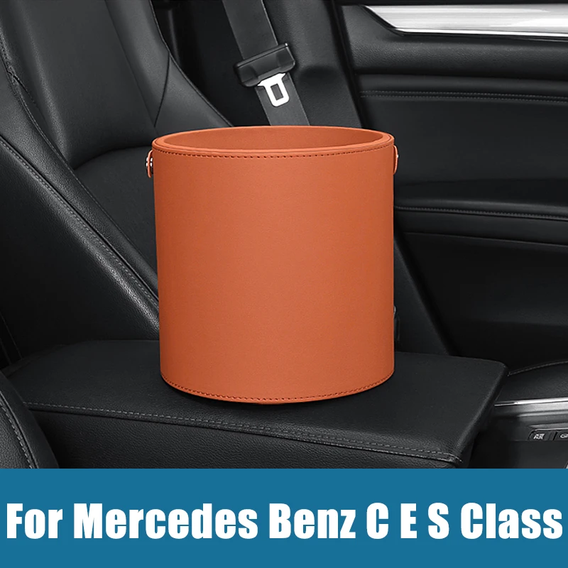 

For Mercedes Benz C E S Class W210 W211 W212 W213 W203 W204 W205 GLC X253 GLK SLK R172 Car Circular Trash Can Sundries Bin Pack