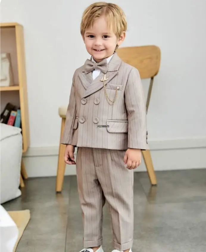 Boys Luxurious Photography Suit Children Formal Wedding Dress Kids Stage Performance Blazer Suit Baby Birthday Ceremony Costume