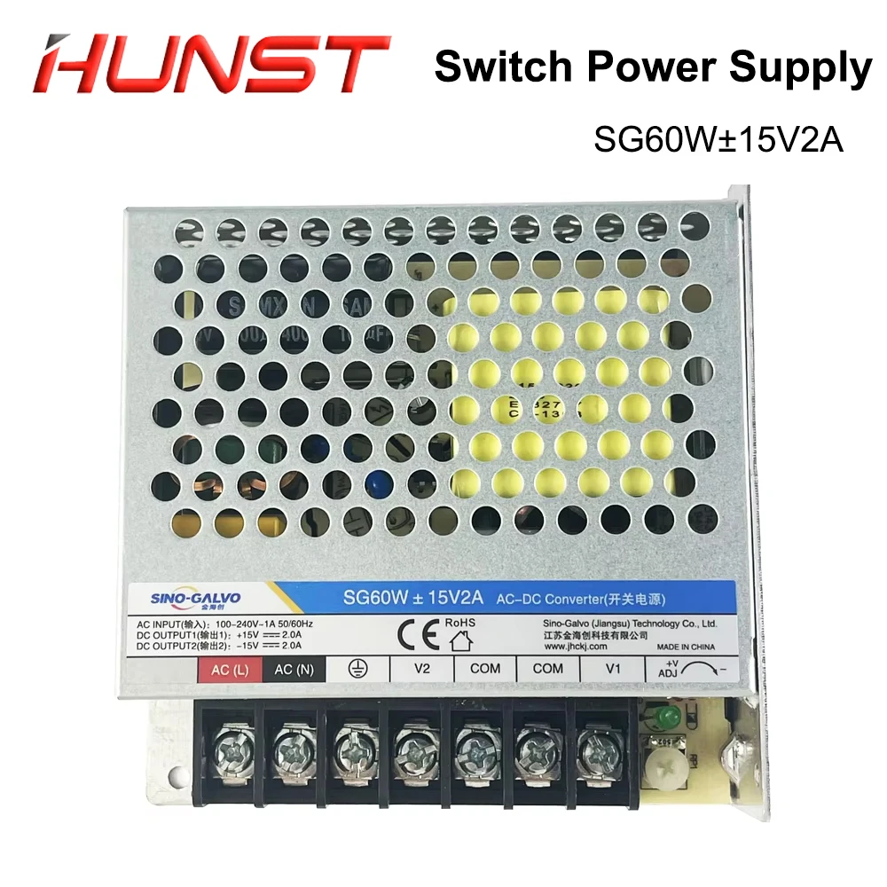 

Блок питания Hunst Jinhai Chuang SG60W±15V2A, 15 В, 2 А, подходит для SG7110, RC1001, RC7110D и т. д. Сканирующая головка для гальванометра ±15 В