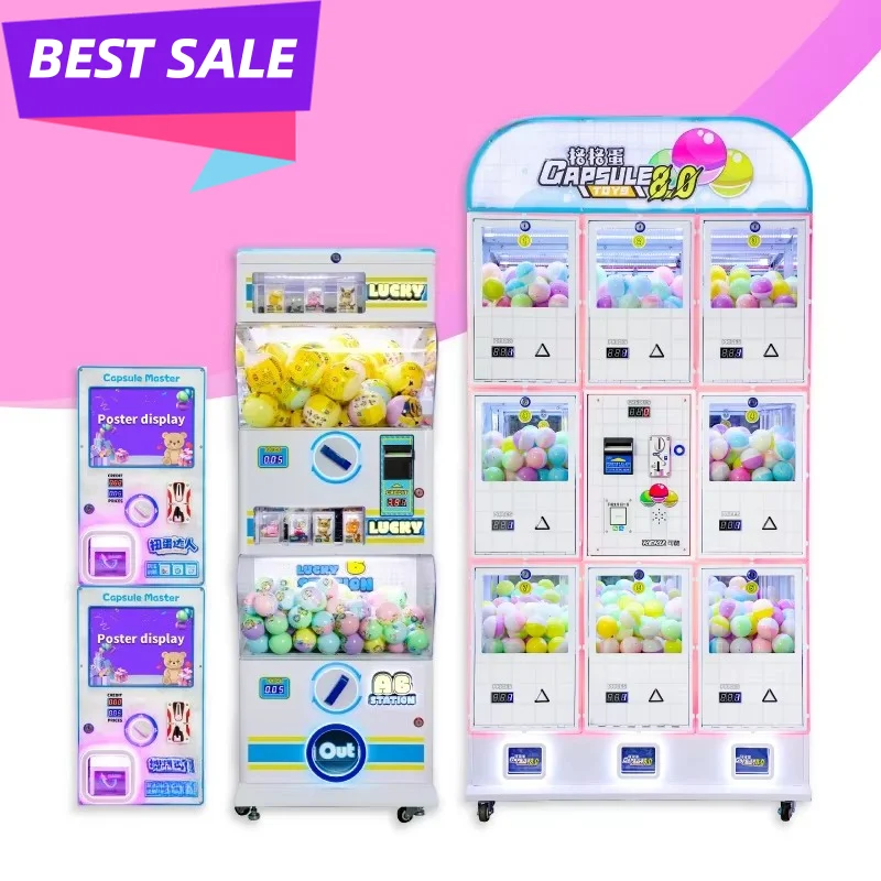 Gachapon Capsule Vending Machine Custom Logo Coin Operated Surprise Toy Dispenser Commercial Arcade Equipment