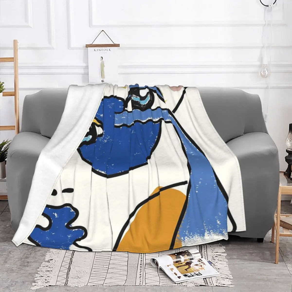 Minimal Cute Face Home Bed Blanket Throw Blanket Home And Decoration Throw Blanket