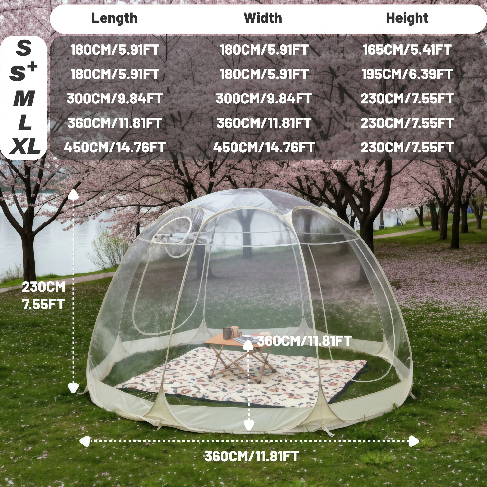 2 Person Clear Bubble Tent Easy Pop Up Transparent PVC Shelter Forest Glamping Camping Patio Couple Cozy Date Lounge