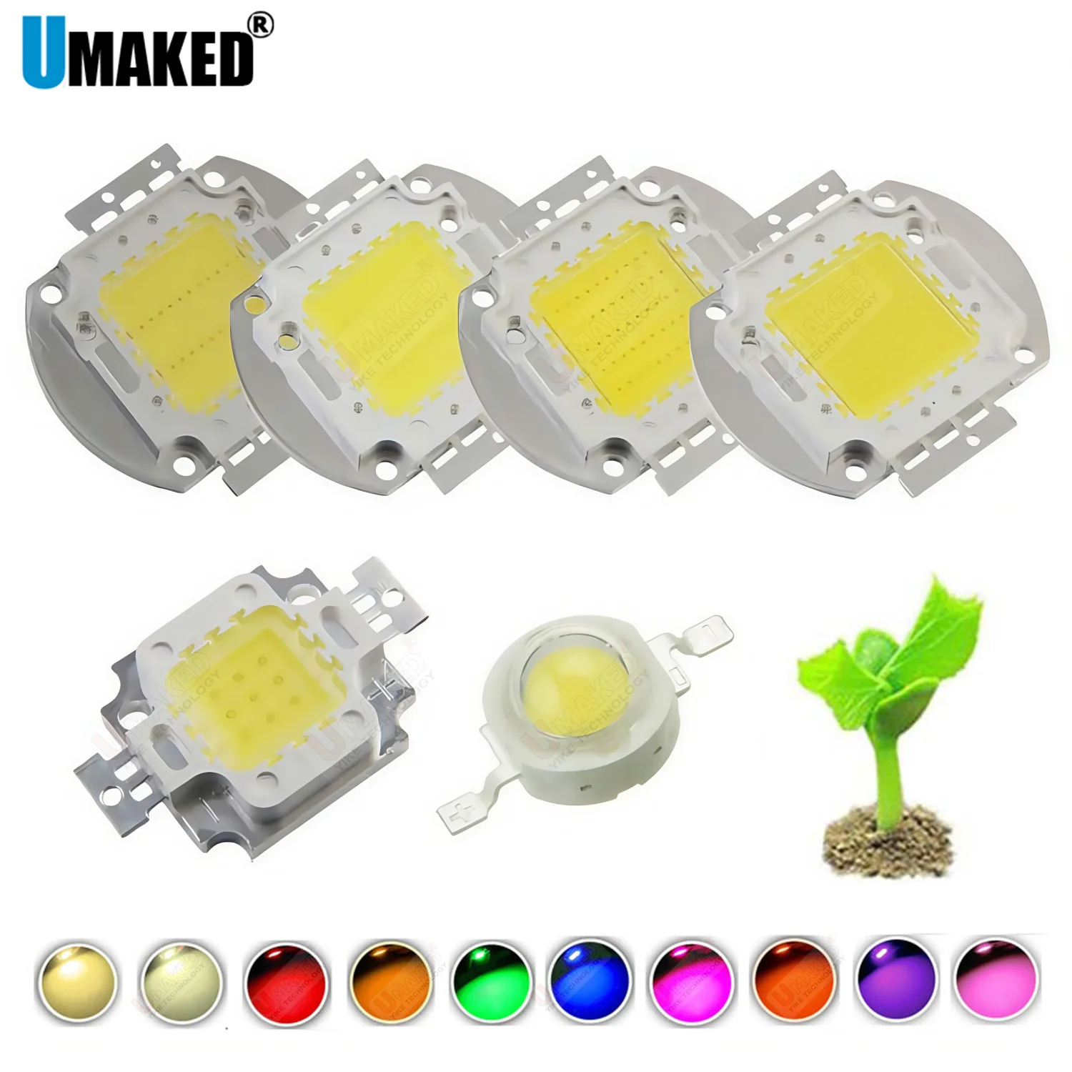 1pc High Power LED Chip Warm Pure Cold White Lighting Beads 10W 20W 30W 50W 100W Integrated Matrix Bulb COB Lamp floodlight diy