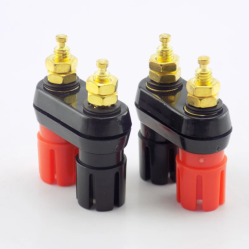 1pcs Speaker Banana Plug Dual Female Terminal Connector 4mm Banana Socket for Speaker Amplifier Adaptor B5