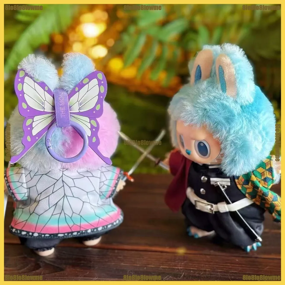 Hot Demon Slayer Labubu Dolls Clothes Cartoon Tanjirou Nezuko