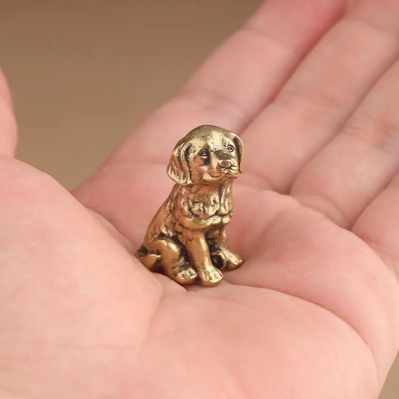 Antikes Kupferornament, reichlichmachender Messinghund, personalisiertes Retro-Sternzeichen-Hund-Ornament, Teetier, Tischdekoration – Detail 4