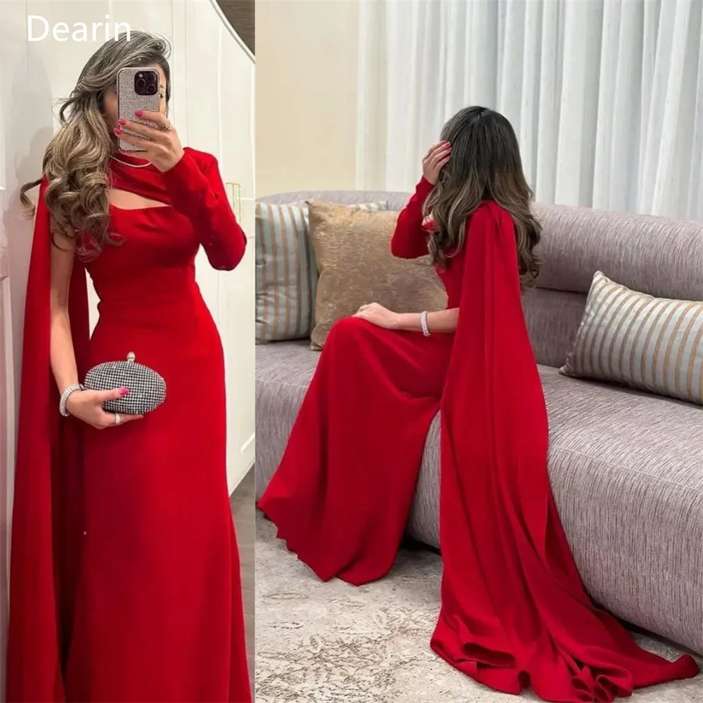 

Customized Saudi Arabia Dearin One-shoulder A-line Floor Length Skirts Draped Bespoke Occasion Dresses Evening Gown Prom Formal