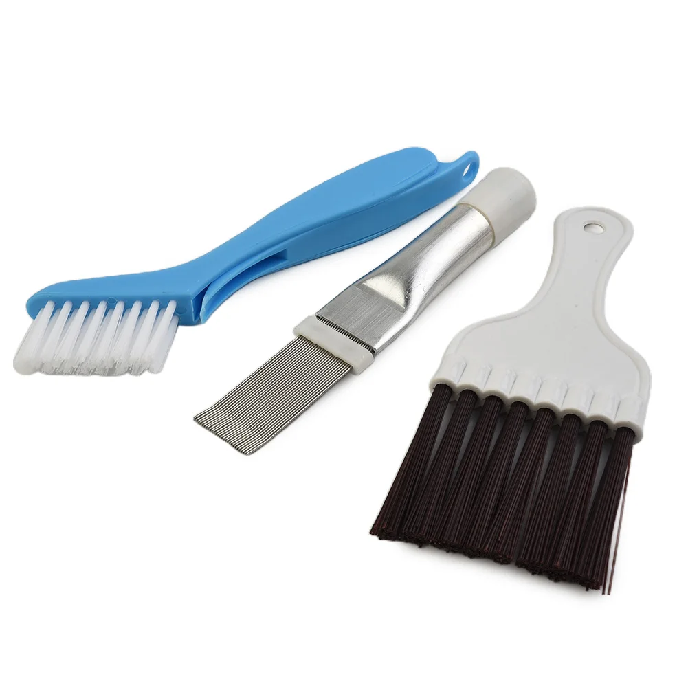 Condenser Fin Comb+Brush Set Radiator Fin Stainless Steel 3Pcs/Set Accessories Accessory Cleaning Brush Comb High Quality