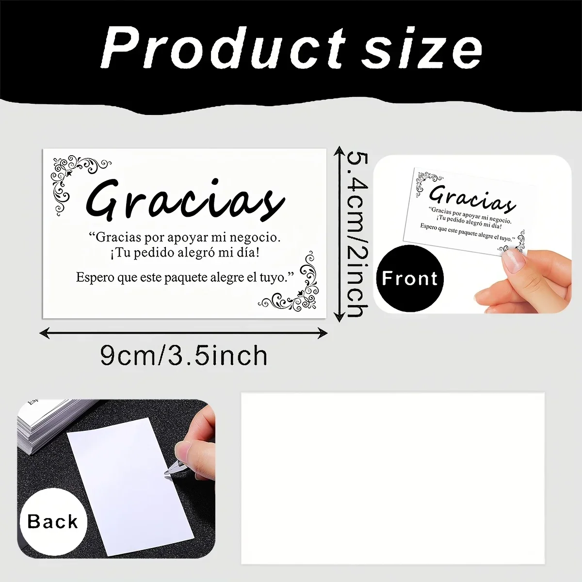 100pcs Thank You for Supporting My Business - German Thank-you Card, Suitable for Business, Gift, and Dealer Occasions