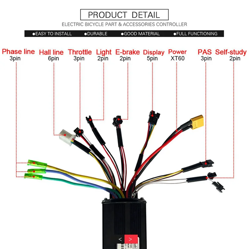 

NALFI-2X Electric Bicycle 24V 36V 48V 30A 3 Model Sinewave Controller S866 LCD Display For 350W 500W 750W 1000W Ebike
