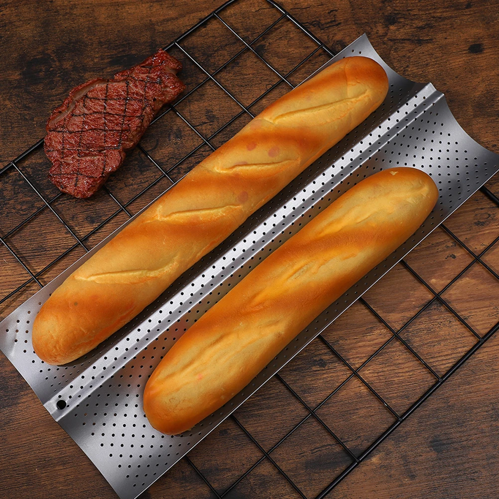 

2Pcs Wavy Pan Stainless Steel Baking Mould Nonstick Bread Tray Kitchen Tool Wave Shape Safe Use Home Cake Shop