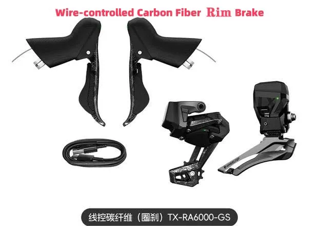 Wheeltop EDS TXT 6000 Draadloze elektronische shifter Lichtgewicht koolstofvezel 7-14 speed velgremgroepset voor racefiets