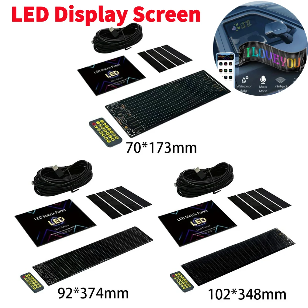 

APP Control Flexible LED Display Screen Car Sign Super Bright Custom Text Pattern Animation Logo Light BT for Store Hotel Bar