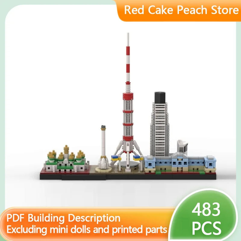 

Модель City Street View MOC, строительные кирпичи, городские высотные здания, модульная технология, детские праздничные подарки, сборный игрушечный костюм