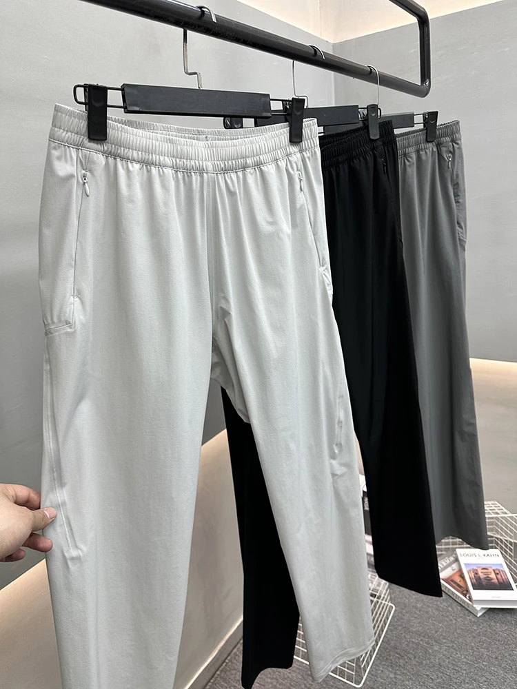 

Мужские легкие дышащие спортивные повседневные брюки для активного отдыха, ветрозащитные, водонепроницаемые, быстросохнущие, прямого кроя, с эластичным поясом, модные