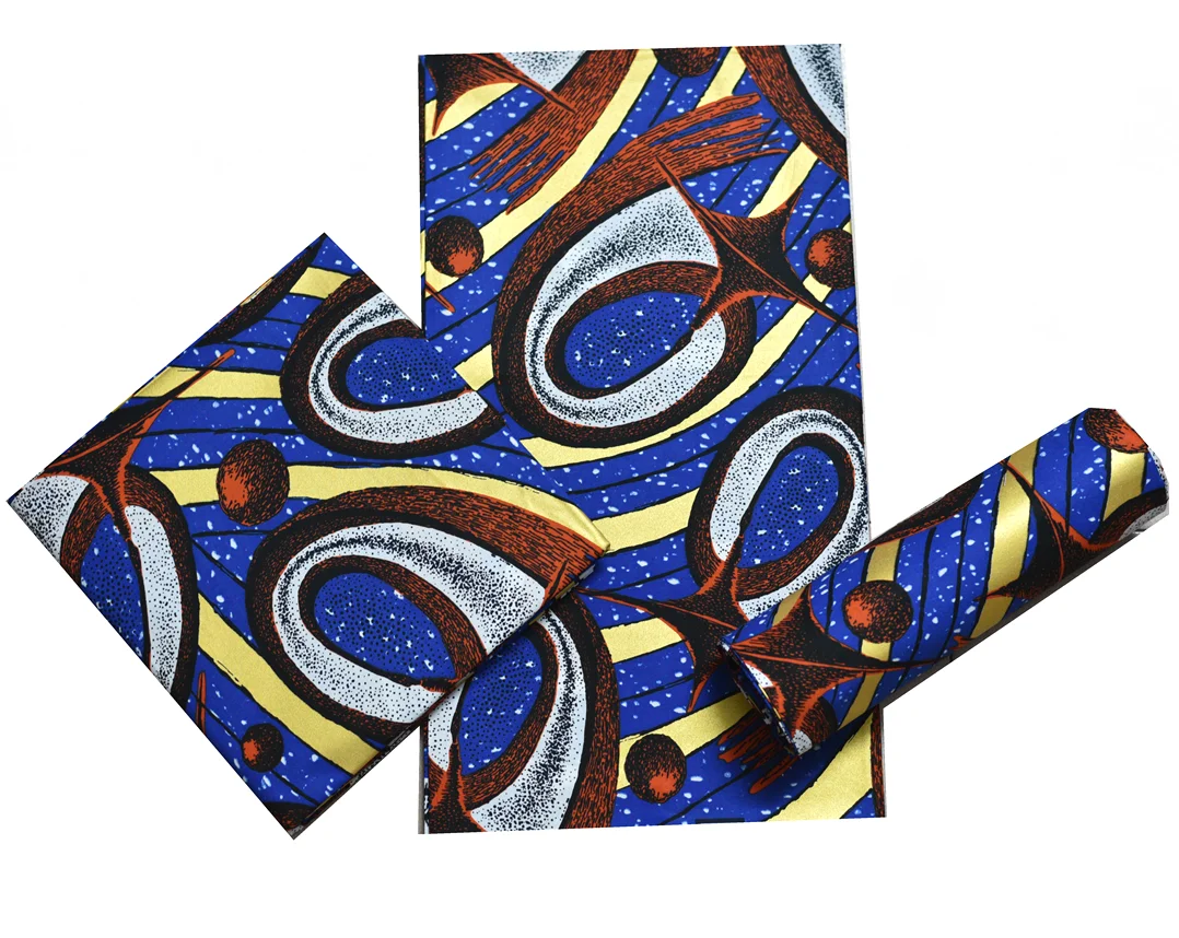 2024 Wholesale And Retail Price African Golden Wax Fabrics High Quality Nigeria Golden Ankara Printed Wax Materials 6 Yards/pcs