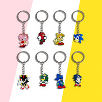 Cartoon Sonic Keychain Birthday Party Sonic Character Key Chain Gift Filler Class Reward Gift to Guest Birthday Gift Baby Shower