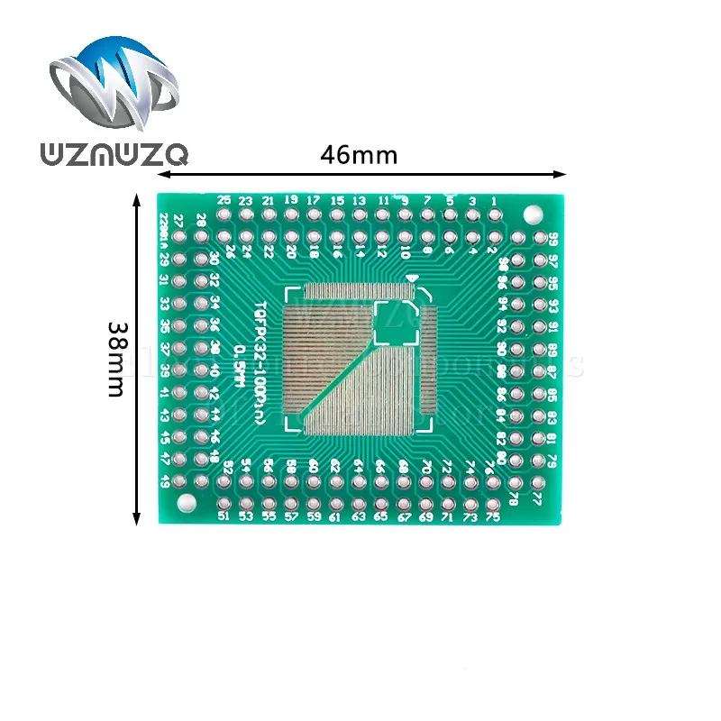 10PCS QFN44 DIP44 QFN48 0.5mm QFP PQFP LQFP 44 48 to DIP Transfer Board DIP Pin Board Pitch IC Adapter plate Conversion board