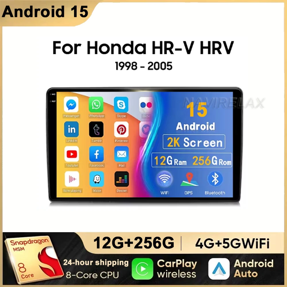 

Автомобильный радиоприемник Android 15 для Honda HR-V HRV 1998-2005 гг., мультимедийный видеоплеер, GPS AI Voice CarPlay Auto DSP 4G 7862S, головное устройство