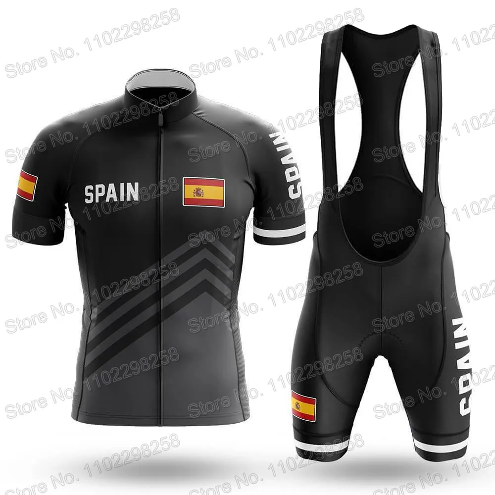 2023 Spain National Team Cycling Jersey Set Espana Flag Clothing Road Bike Shirts Suit Bicycle Bib Shorts MTB Wear Ropa