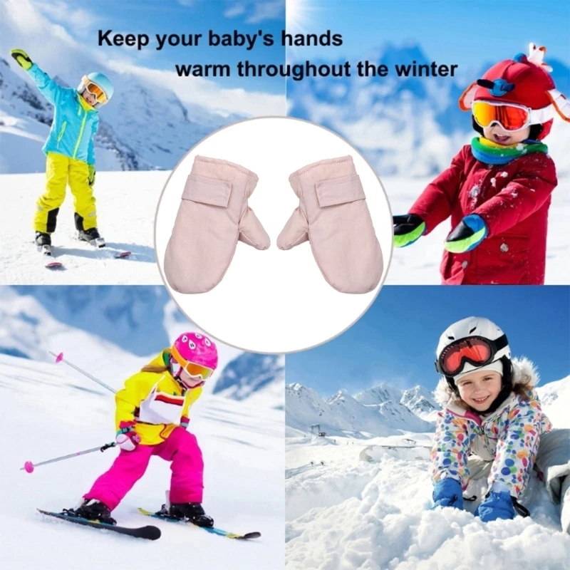 New Solid Color Winter Gloves for Kids Warm and Thick Mittens for Boys and Girls