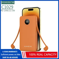 FERISING Built-in Cable Power bank 4A 5A VOOC Charger 10000mAh Portable Battery PD 20W/22.5W Powerbank for Oneplus 7 8 9 10 11 t