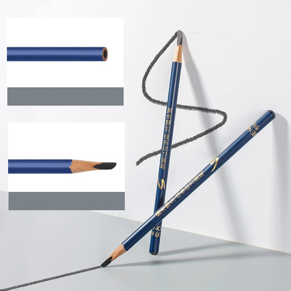 Lápiz de cejas machete de madera Heinz con raíces distinctas, lápiz de cejas duradero resistente al agua, a prueba de sudor y sin manchas