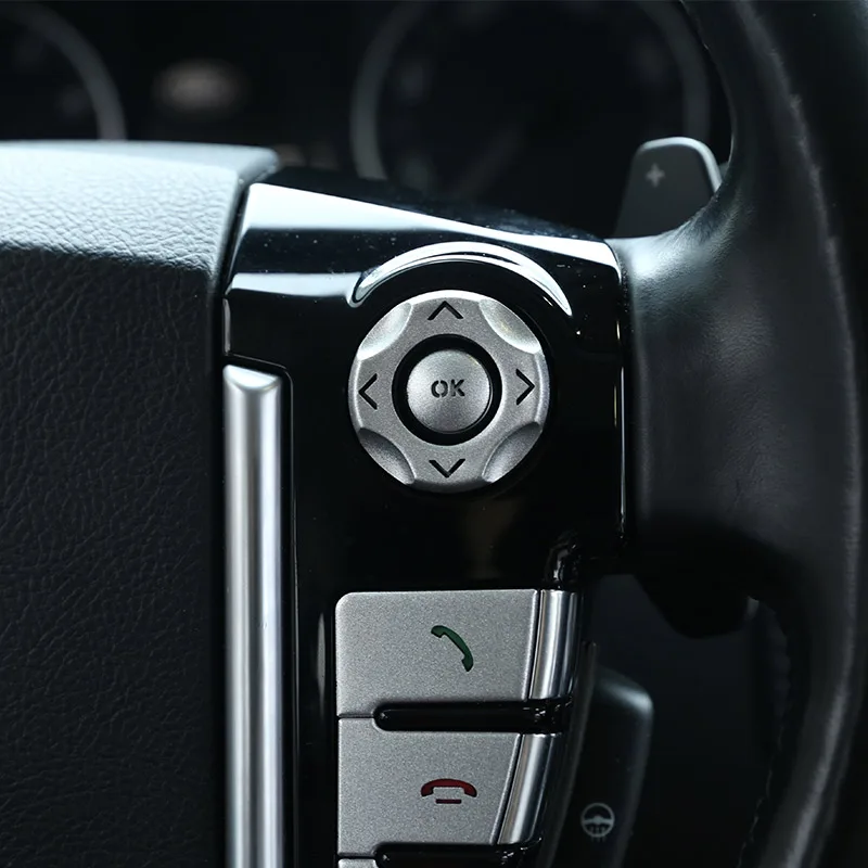 

For Land Rover Range Rover Sport Discovery 4 Freelander 2 Aluminum alloyCar Steering Wheel Button Patch Cover Car Accessories