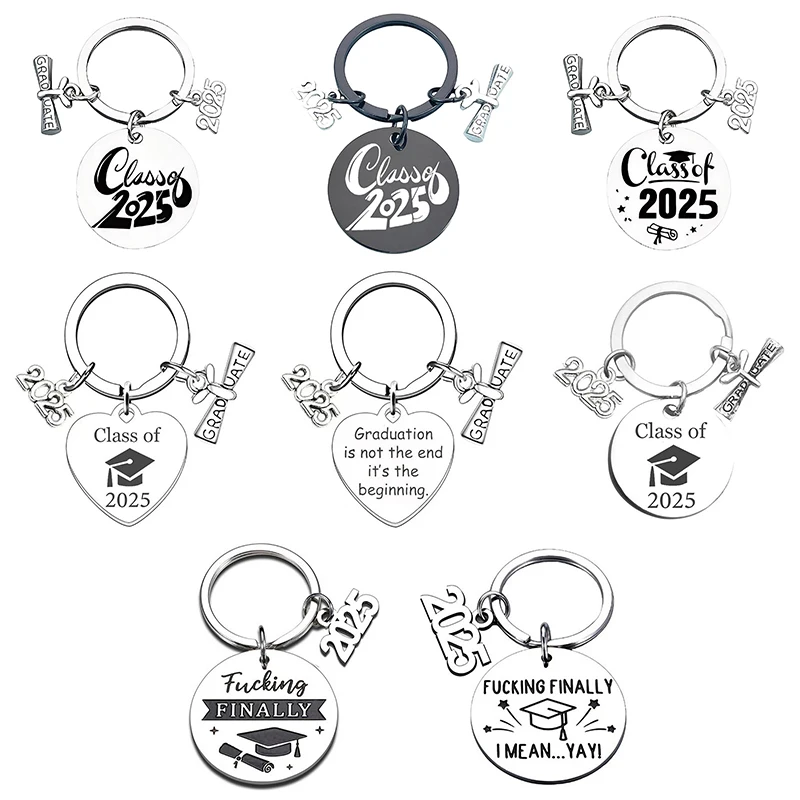 Metal Graduation Gift Keychain Class Of 2025 Key Ring For High School College Graduation Graduation Season Souvenir