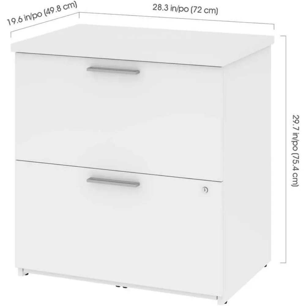 White Chocolate Finish 29W Lateral File Cabinet with Universal Storage Solutions