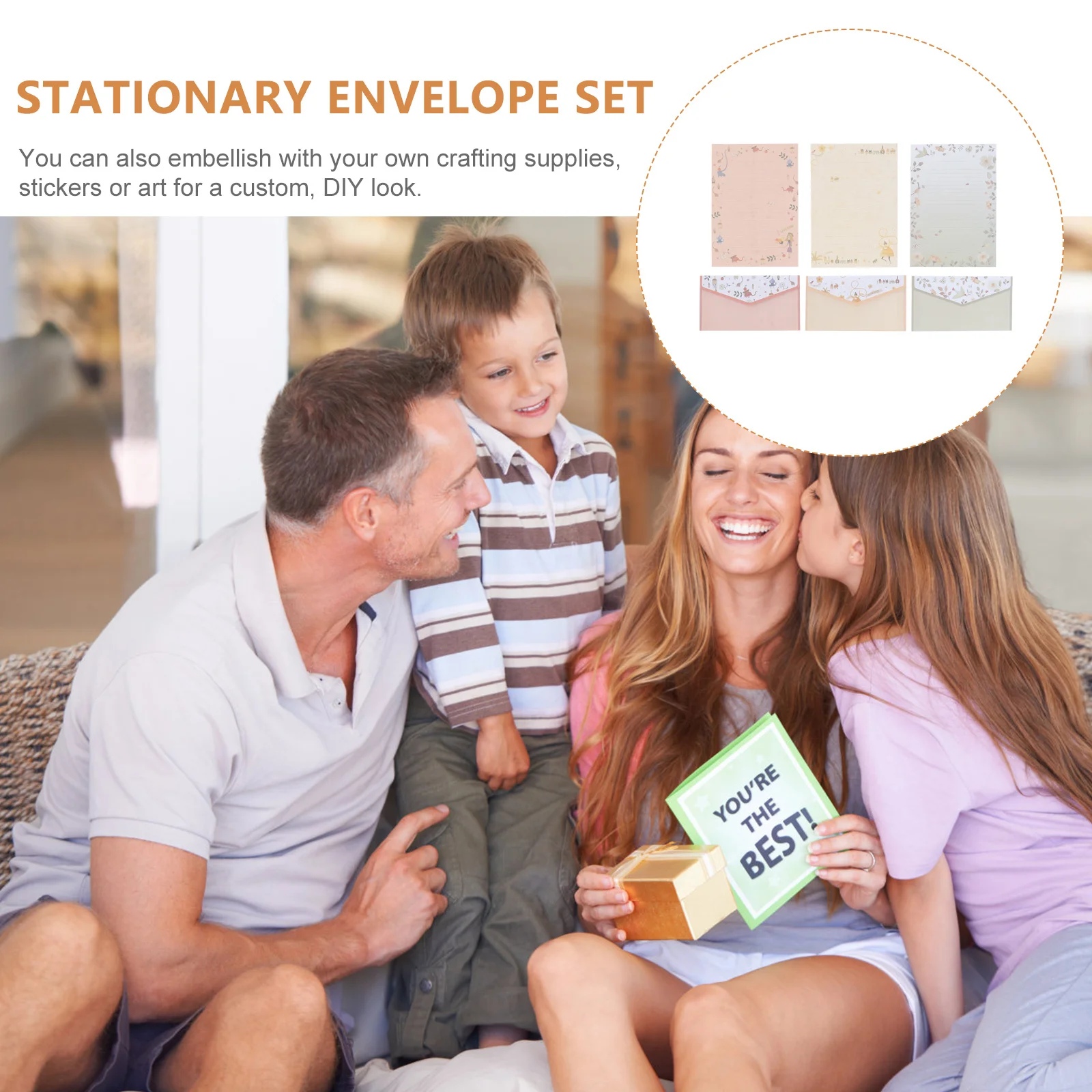 

5pcs Floral Print Letter Paper Envelope Set Premium Stationery For Birthday Thank You Notes Diy Crafting Writing Supplies Mixed