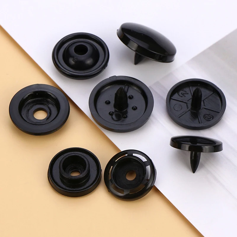 Black/White Plastic Snap Poppers Button Press Stud Fasteners For Baby Dolls Clothes Clips Quilt Cover Accessories T3/T5/T8