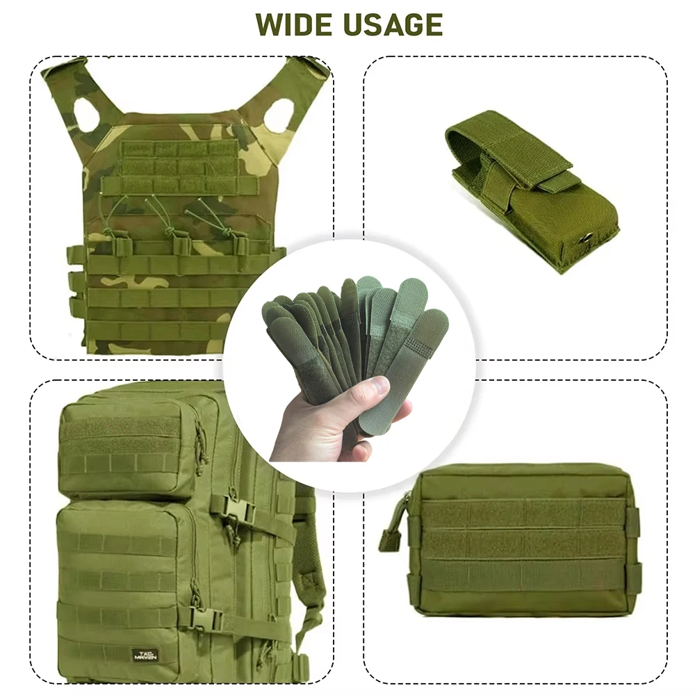 20 Stück 12 cm taktische Befestigungsriemen mit Klettverschluss, wiederverwendbare Riemen, Molle-Nylonriemen für Outdoor-Taschen, Kleidung, Schuhe, Rucksäcke – Detail 12