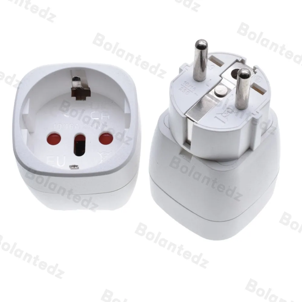 EU 4.8mm Two-Pin Round Foot Conversion Plug Power Adapter Swiss Brazil to Euro Germany France Korea Travel Plug Adaptor Built-In