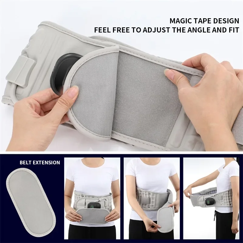 New Inflatable Lumbar Support Brace, Red Light Therapy Electric Heating Waist Massage Belt for Waist Physiotherapy