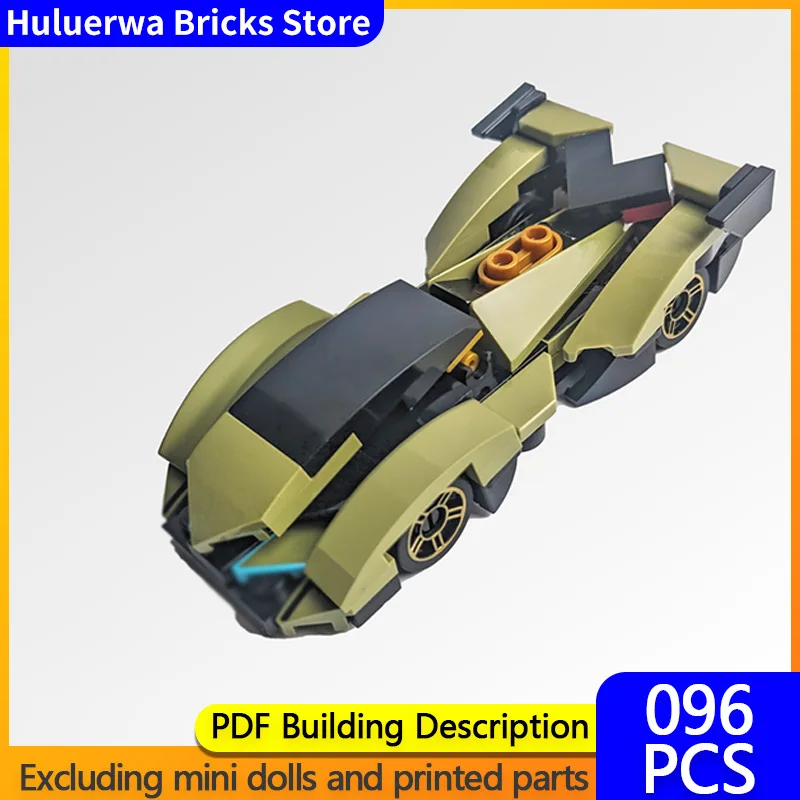 

Модель скоростного гоночного автомобиля MOC, строительные кирпичи V12 Vision GT Hypercar, модульная технология, подарки, праздник, сборка, детские игрушки, костюм