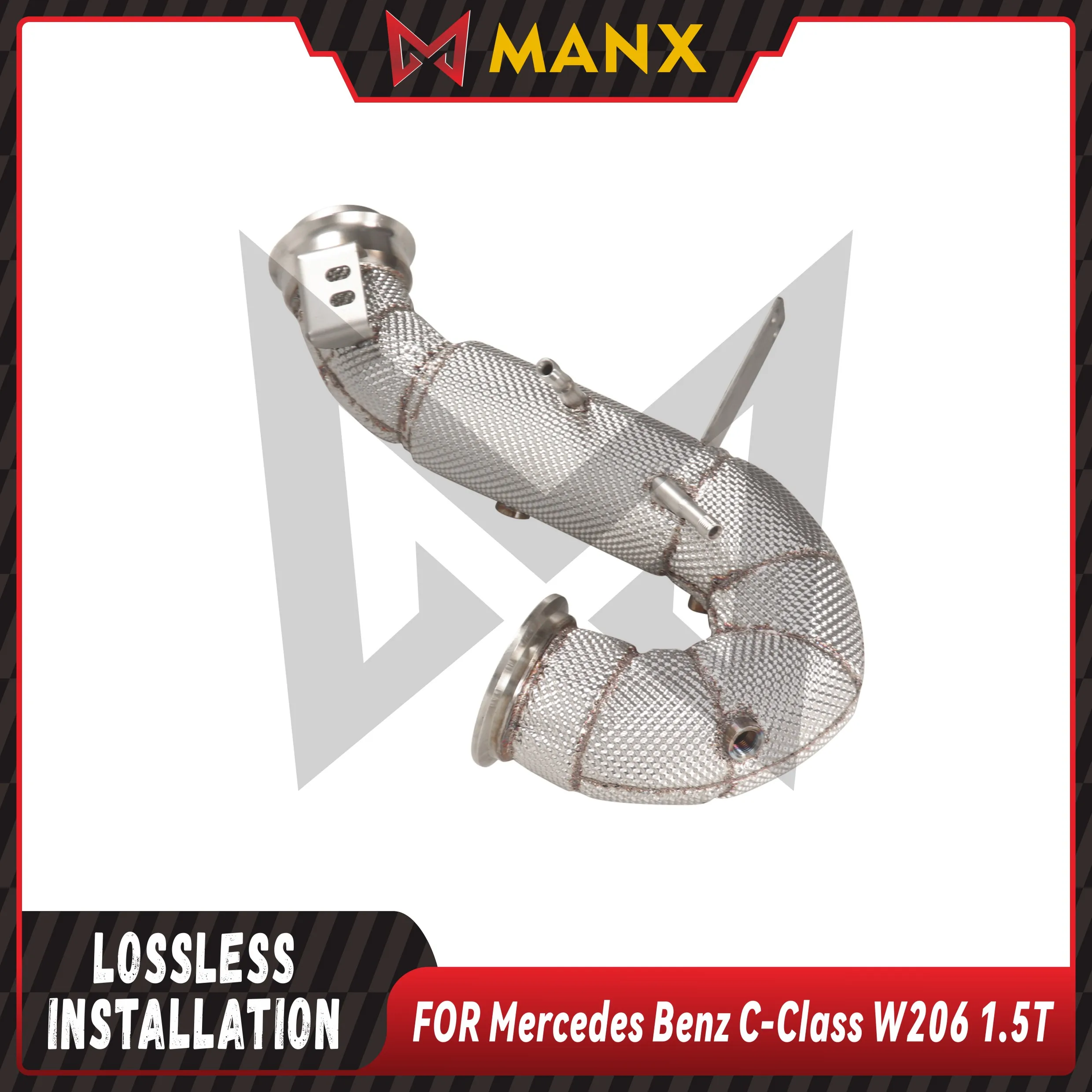 

MANX SUS Downpipe Suitable for Benz C-Class W206 1.5T Performance car Exhaust System With Heat Shield Lossless installation