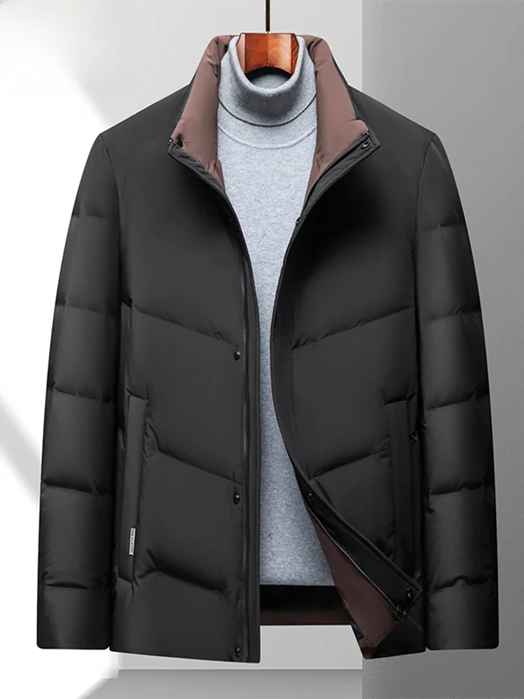 

TUCANO Men's Casual ort down Jaet Winter Warm High Quali Busin Leisure Stand Collar Zipper Double Layer Glued