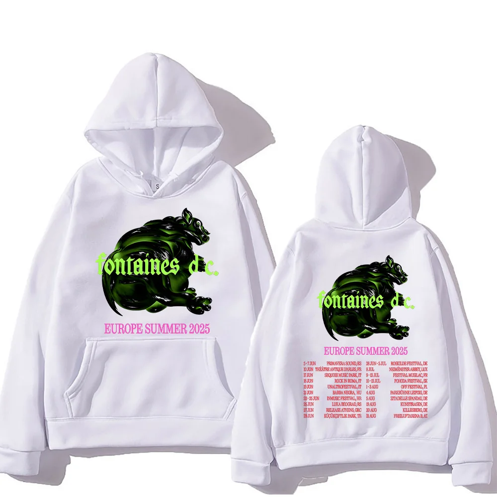 Fontaines DC Europe Summer Tour Sweatshirt New Graphic Printing Pullovers for Women Men Classic Aesthetic Hoodie Creative Casual