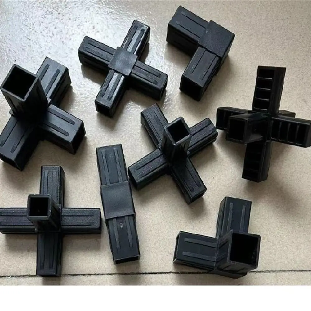 1Pcs 20/25/30mm Square Pipe Fitting 2/3/4/5-Way X-L-T Shape Plastic Pipe Connector Black Easy Installation Pipe Angle Code