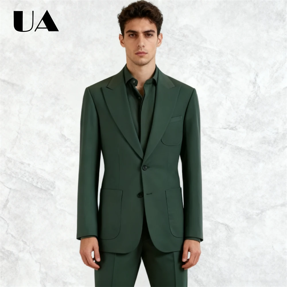 

Customized Mens Formal Suit Set, 2-Piece Business Suits (Jacket Pants) Classic Solid Prom Dresswear for Men, XXS-7XL Tuxedo