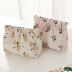 Bolsa de maquillaje de viaje coreana para mujer, bolsa de almacenamiento de cosméticos, bolsas de aseo portátiles, estuche de belleza femenino, estuche de belleza Floral de lona