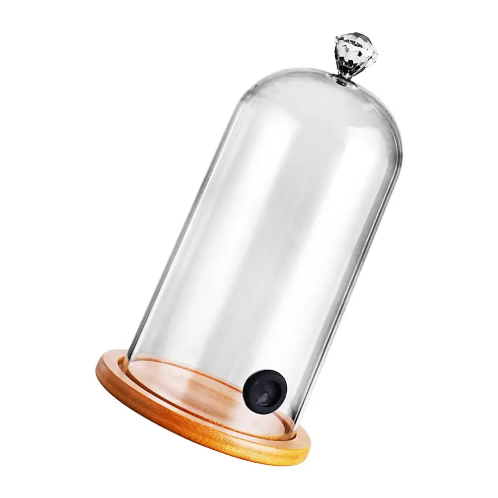 1 set PC Plastic Smoke Hood Tool With Base Cocktail Smoke Lid Snack Smoking Cover For Party Kitchen Dining Grill Accessory