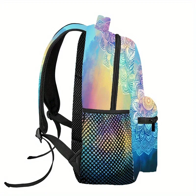 Custom Bag Blue Boho Mandala_3 (2) Backpacks, Travel Hiking Backpacks, Computer Backpacks, Comfortable And Lightweight, Suitable