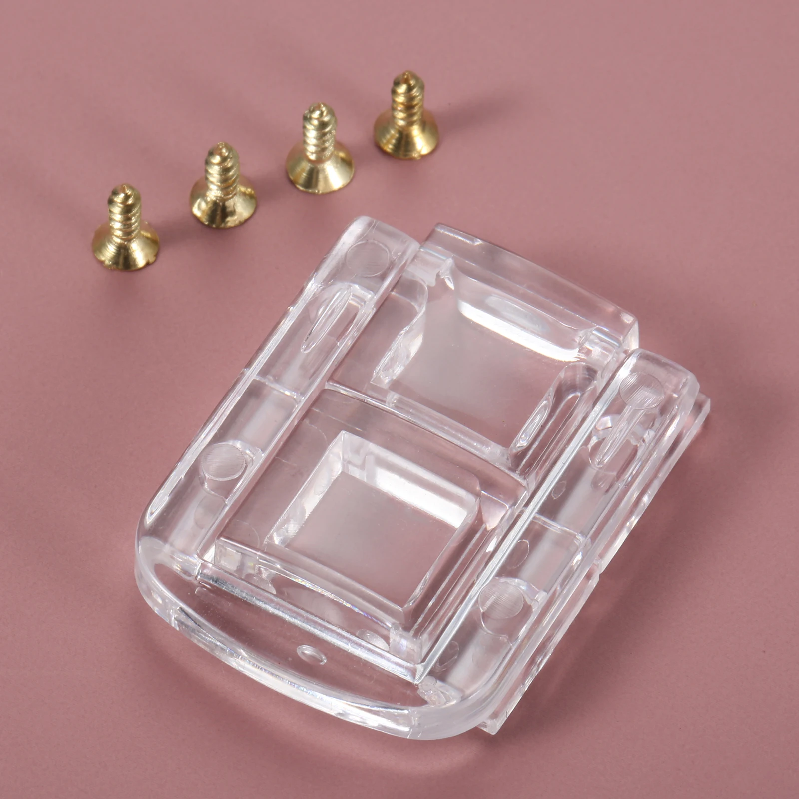 1pc Clear Acrylic Hasp Mini Clasp Hasps Latches for Jewelry Boxes Gift Box Suitcase Chests Toolboxs with Screws 32 x 24 x 6mm