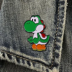 Super Mario Bros Kawaii Cartoon Brooches Buckle Pin Badge Animation Figures Dinosauria Yoshi Children's Toys Birthday Gifts