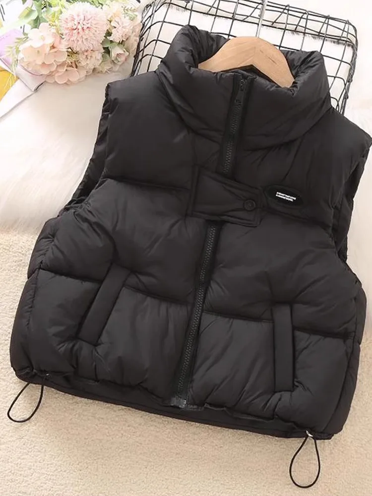 

Faionable ort Loose Collared Cotton Vest 2026 New Autumn Spring Korean Sle Versatile Bal oulder Outerwear